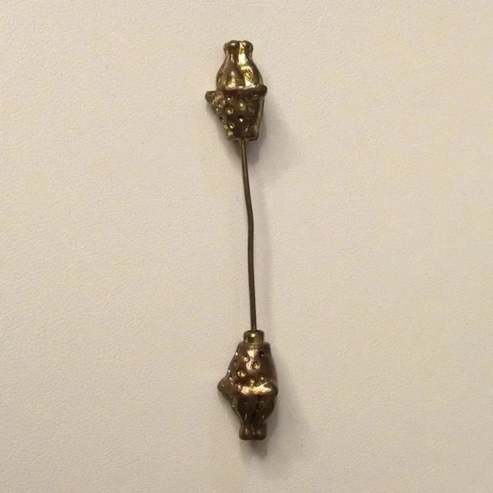Vintage Boar Stickpin Tie Pin - Boar Heads